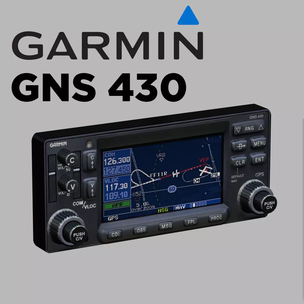 Garmin GNS 430 GPS Nav Comm Low-poly 3D model_0