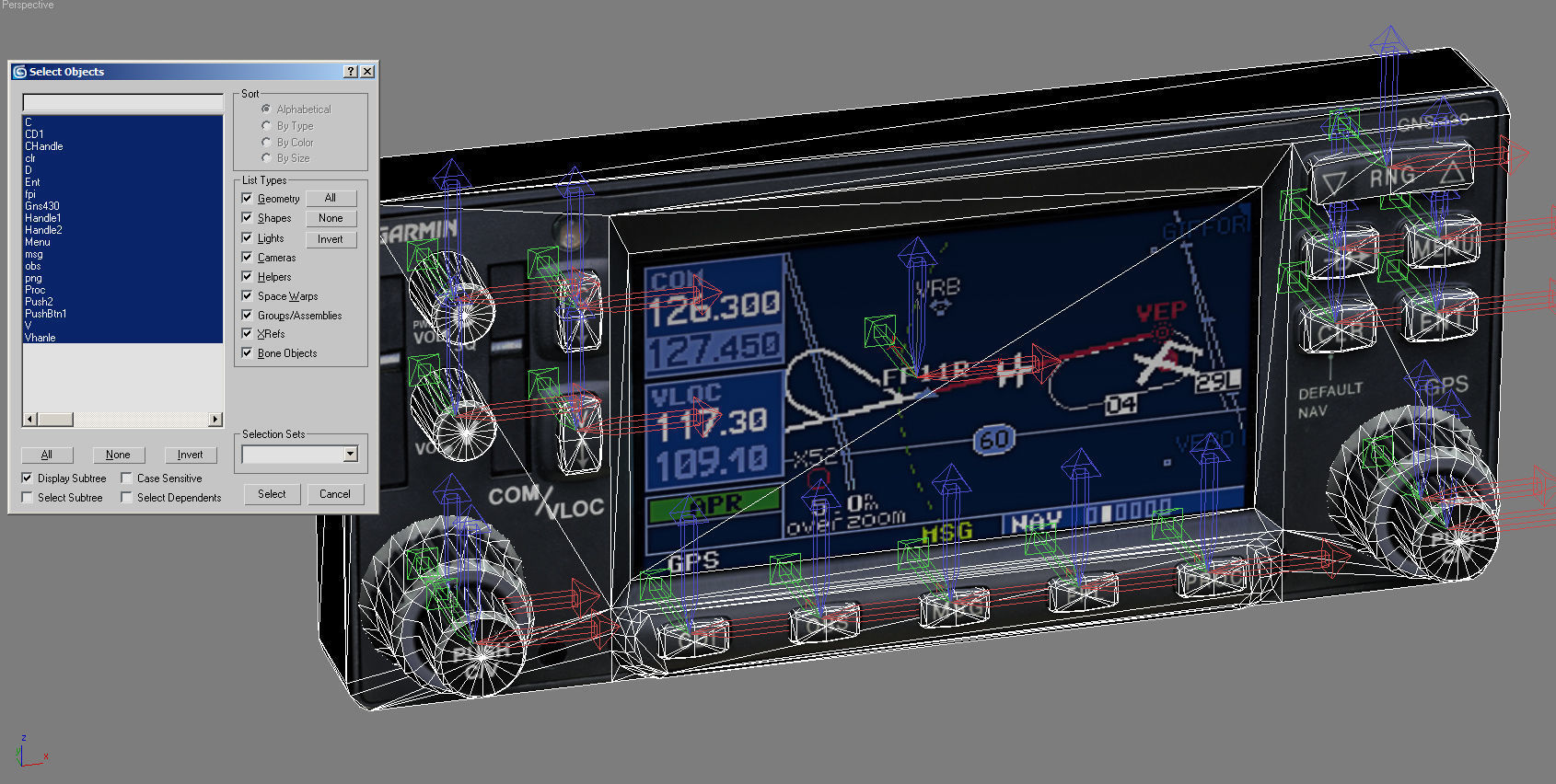 Garmin GNS 430 GPS Nav Comm Low-poly 3D model_4
