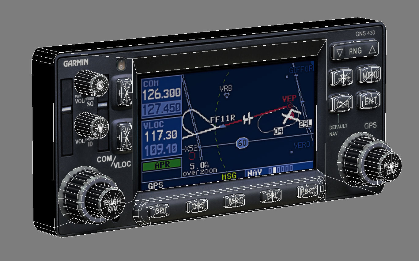 Garmin GNS 430 GPS Nav Comm Low-poly 3D model_7