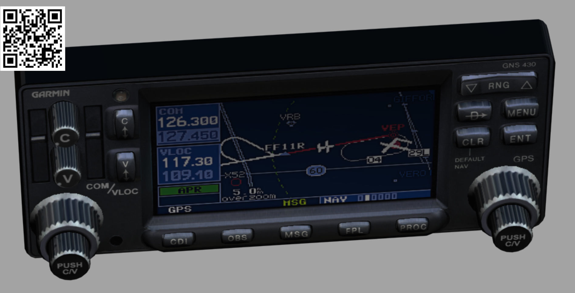Garmin GNS 430 GPS Nav Comm Low-poly 3D model_3
