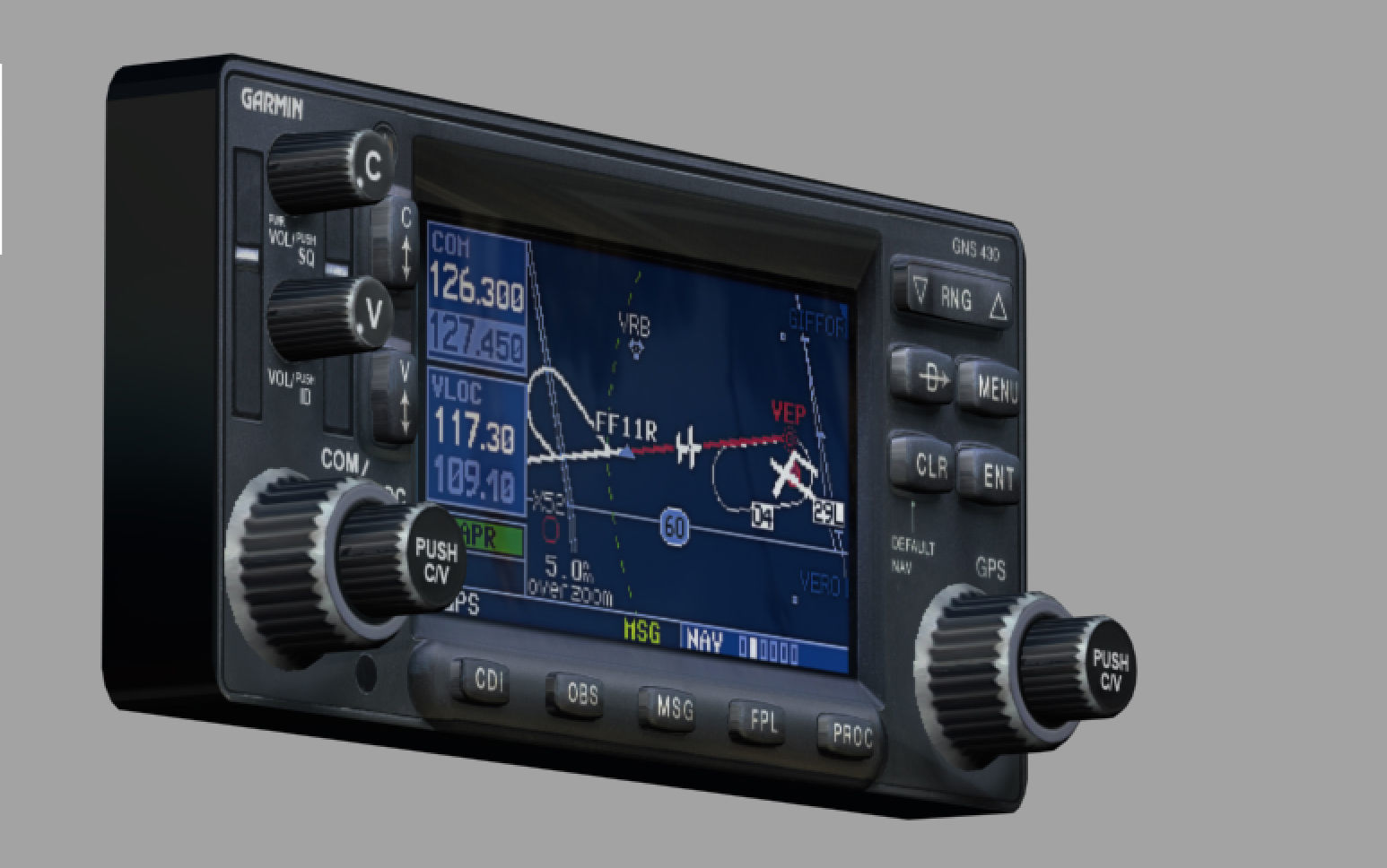 Garmin GNS 430 GPS Nav Comm Low-poly 3D model_1
