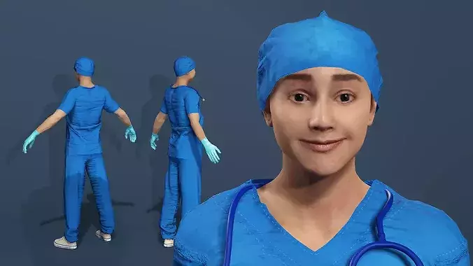 3D Male Doctor Character Rigged Animated