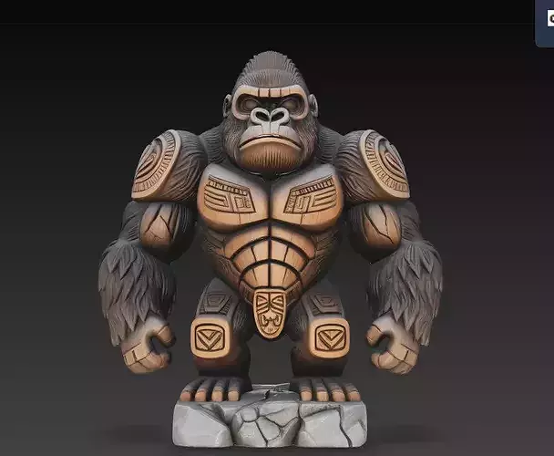Cyber Gorilla Mecha - Armored Primate Sci-Fi 3D 3D model 3D