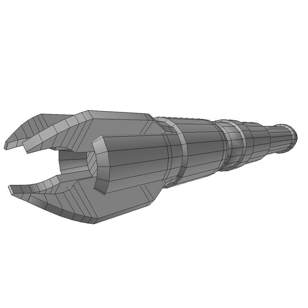 Missile 3 sci-fi low poly Low-poly 3D model_6