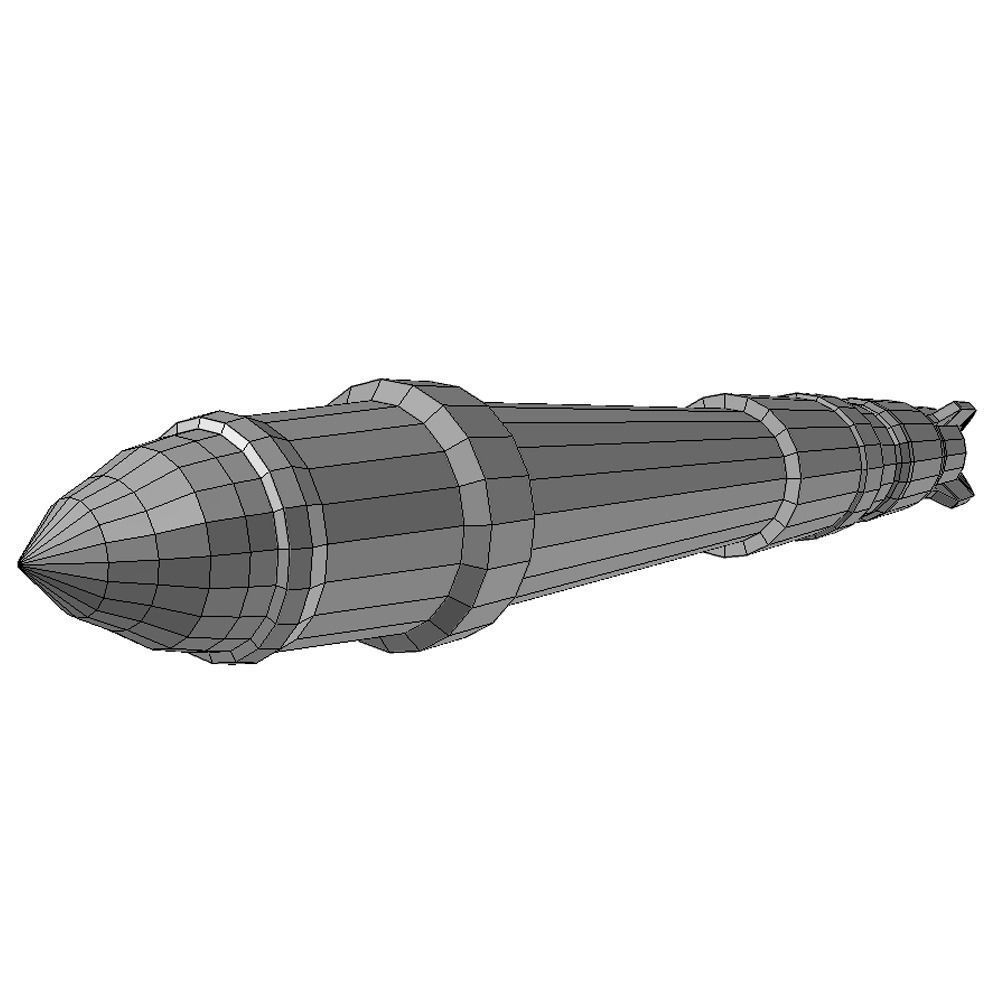 Missile 3 sci-fi low poly Low-poly 3D model_5