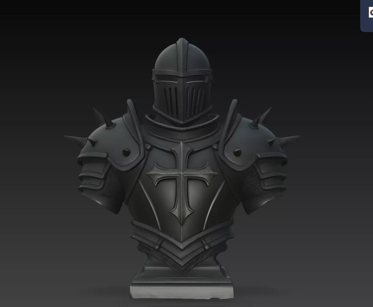 Dark Iron Crusader Knight Armor Bust STL Print Model 3D print model