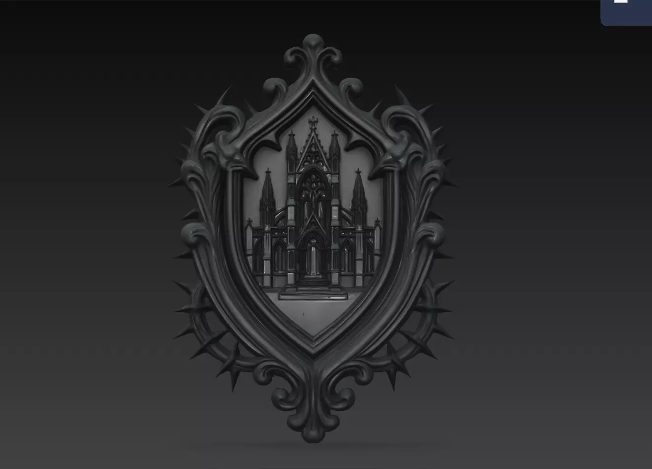 Thornspire Gothic Chapel Relief STL Wall Sculpture 3D print model