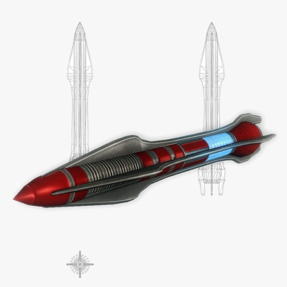 Missile 5 sci-fi low poly Low-poly 3D model_0