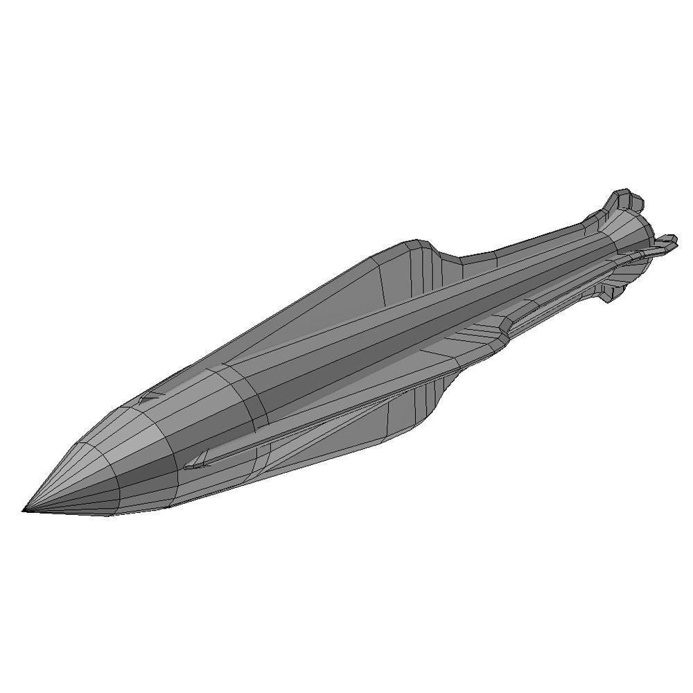 Missile 5 sci-fi low poly Low-poly 3D model_5