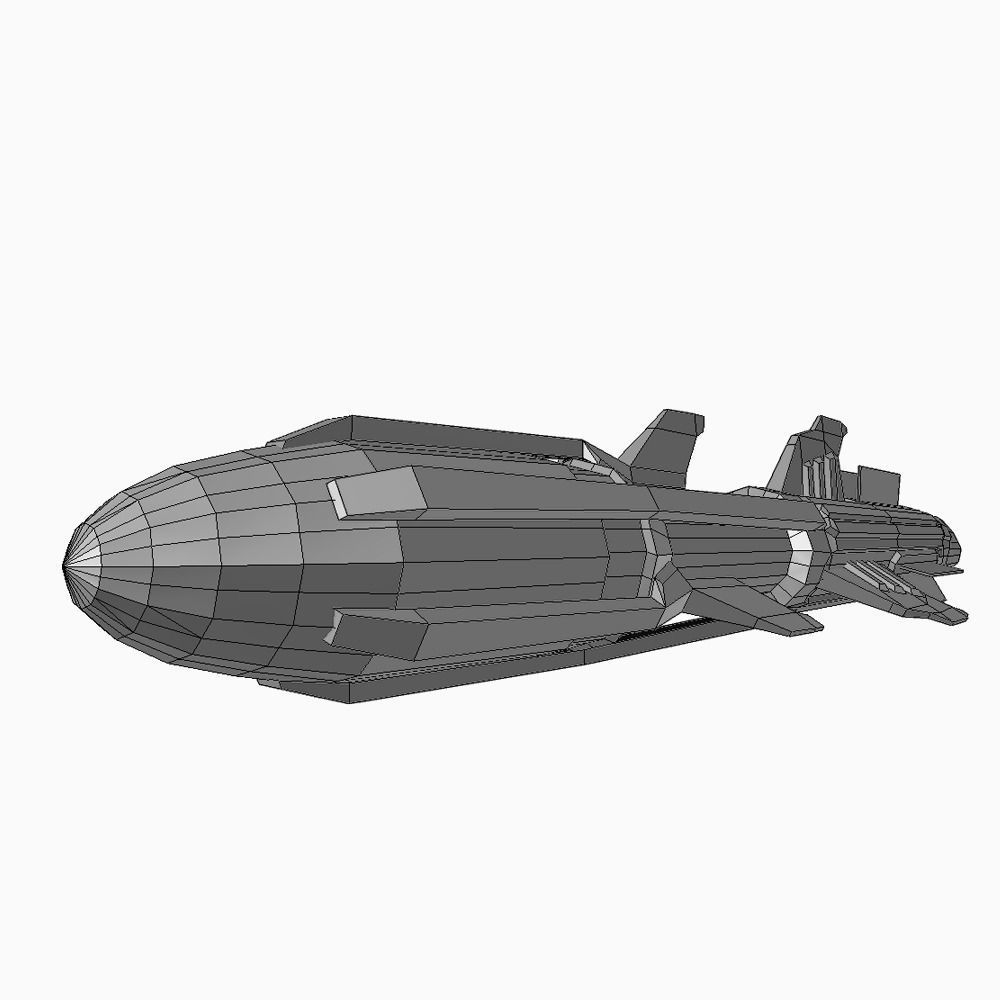 Missile 6 sci-fi low poly Low-poly 3D model_3