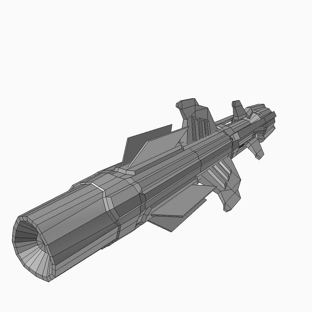 Missile 6 sci-fi low poly Low-poly 3D model_4
