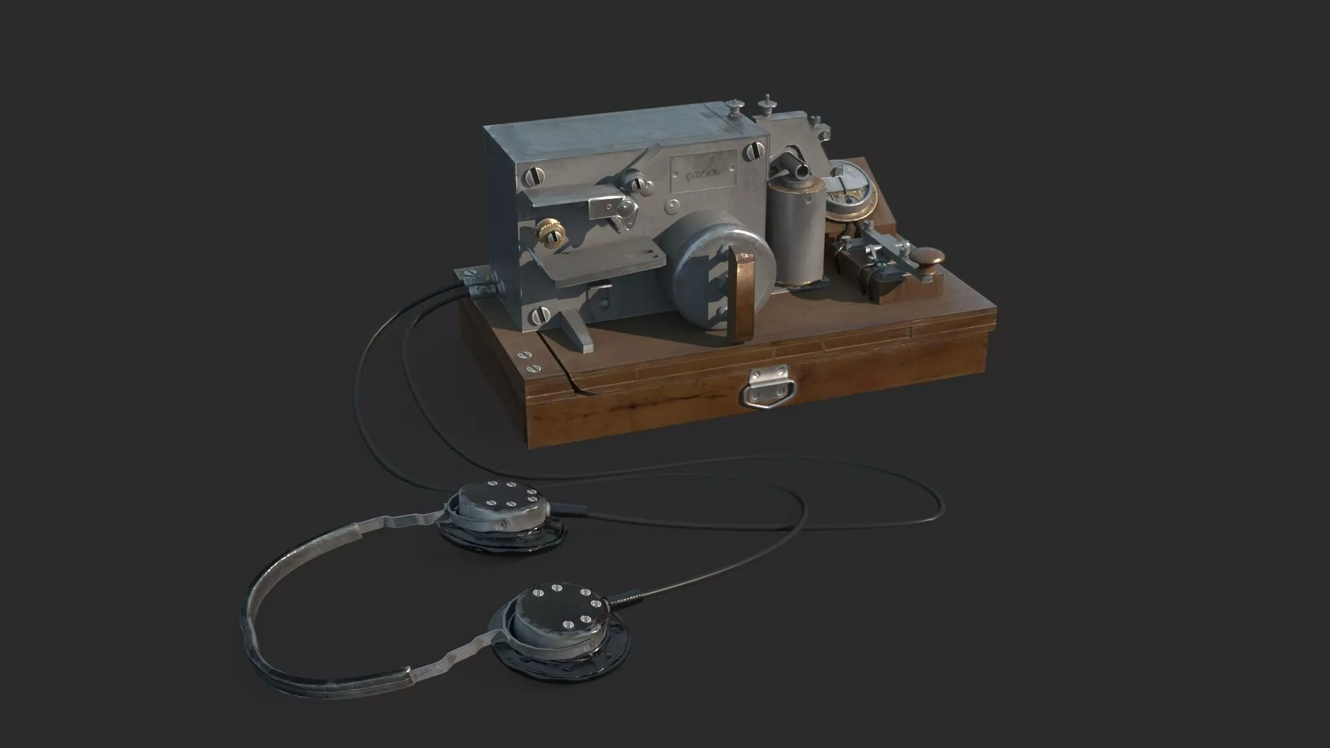 Old fashioned military telegraph machine 3D model