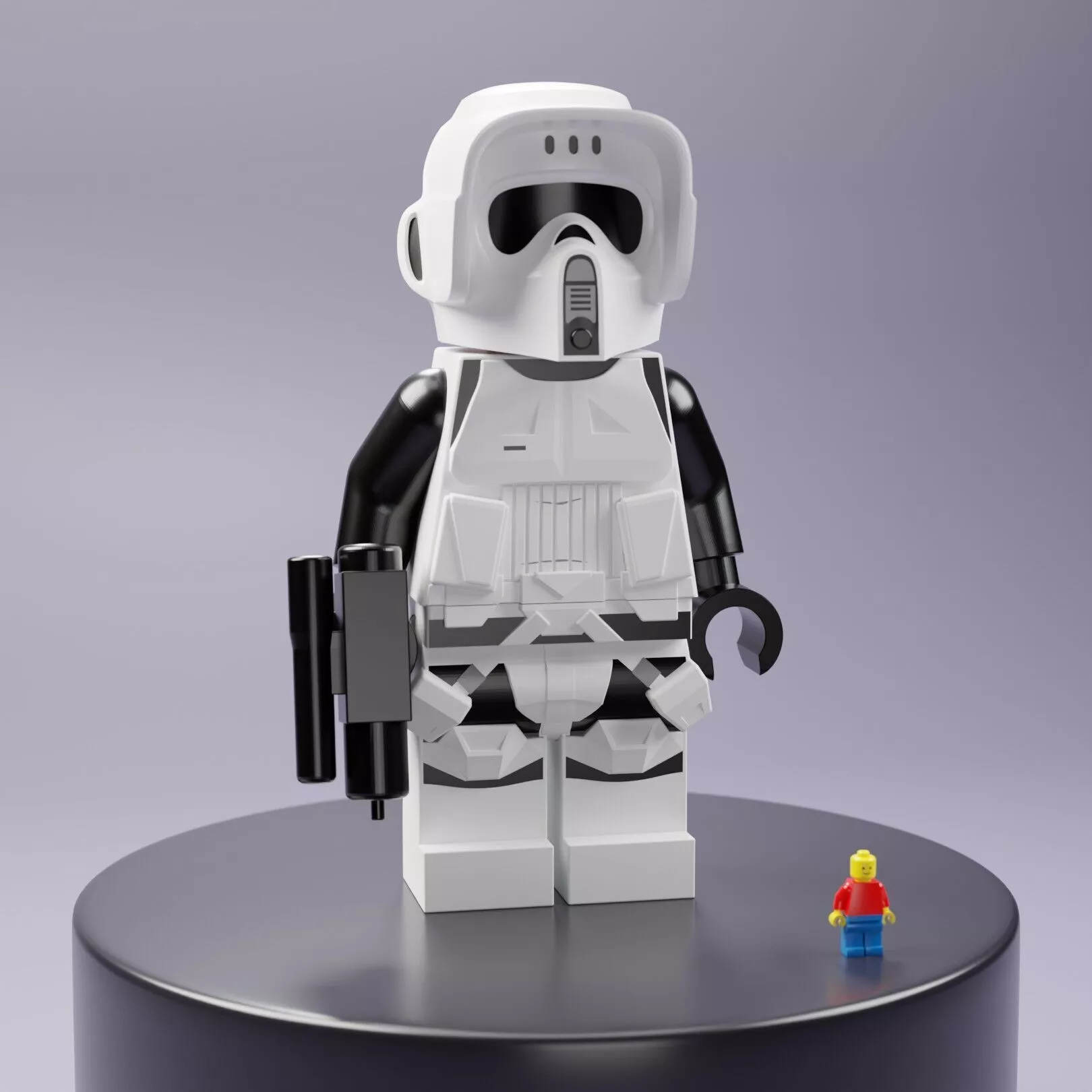 Scout Trooper Lego Maxifig - Fully Articulated 3D print model