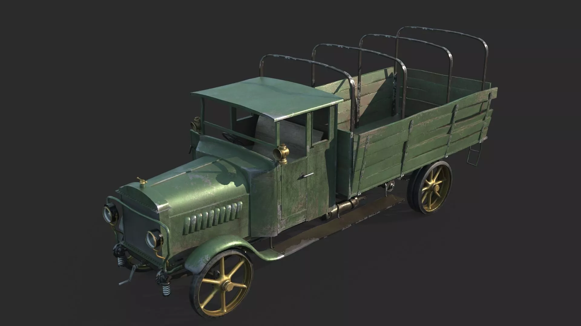 Old-fashioned vehicle old truck 3D model