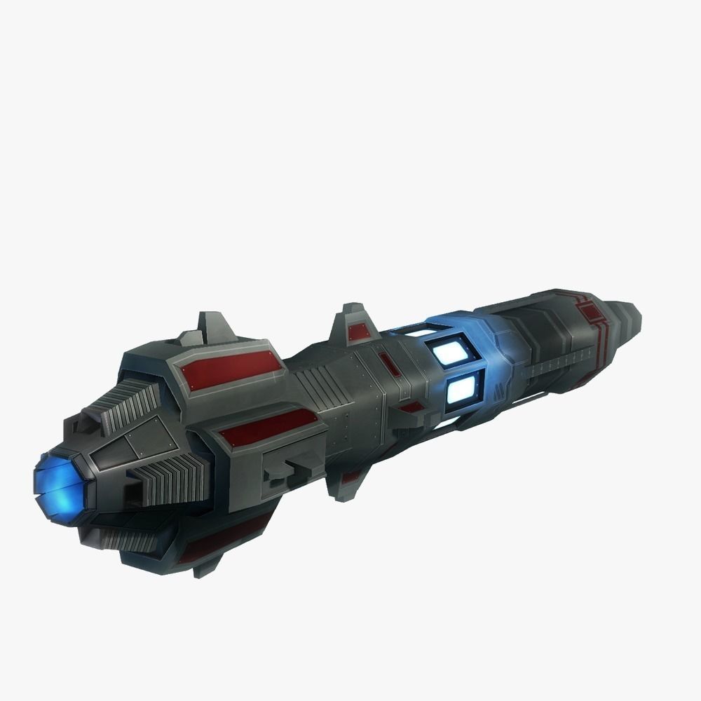 Missile 8 sci-fi low poly Low-poly 3D model_1
