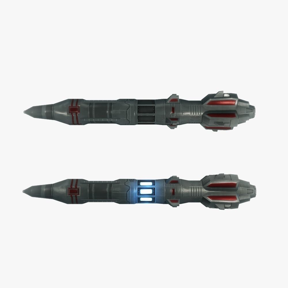 Missile 8 sci-fi low poly Low-poly 3D model_2