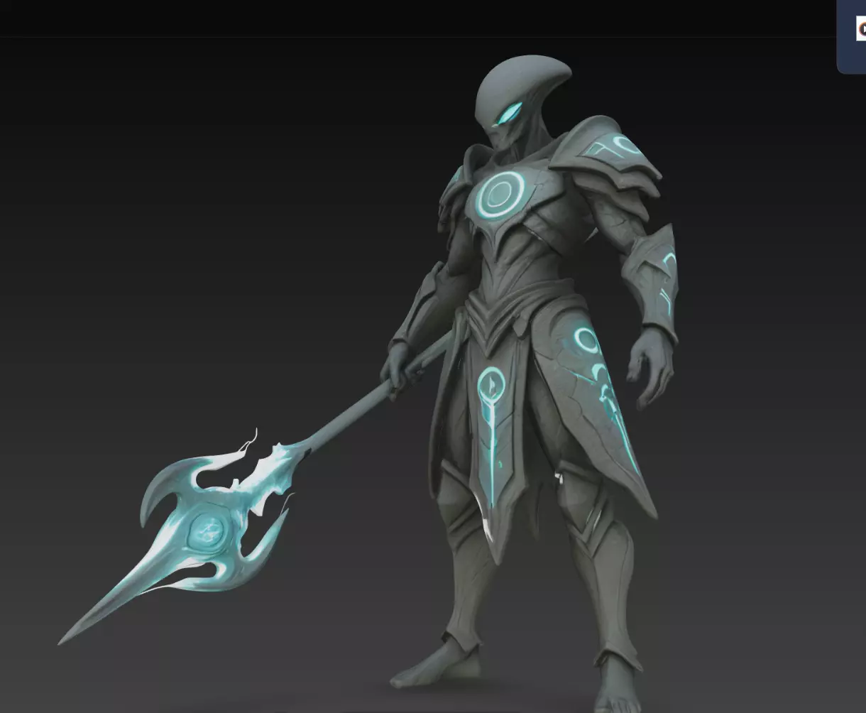 Voidlance Sentinel Alien Spear Statue STL Print Model 3D print model