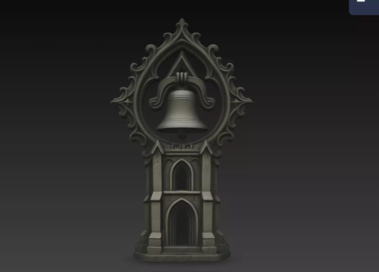 Gothic Bell Tower Cathedral Wall Ornament Statue STL Model 3D print model