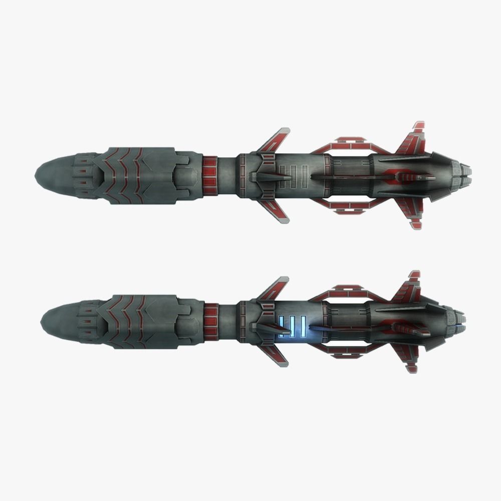 Missile 10 sci-fi low poly Low-poly 3D model_2