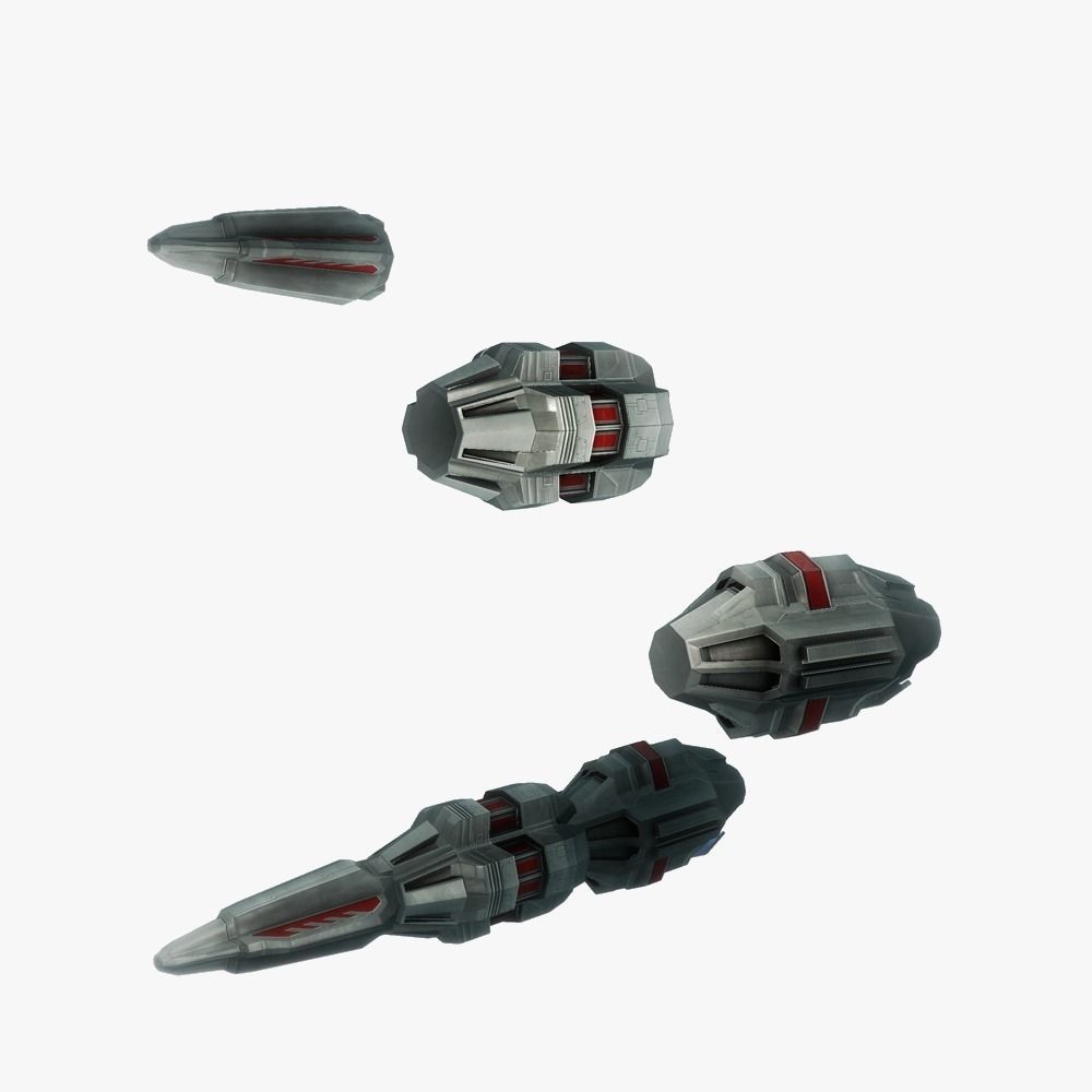 Missile 11 sci-fi low poly Low-poly 3D model_2