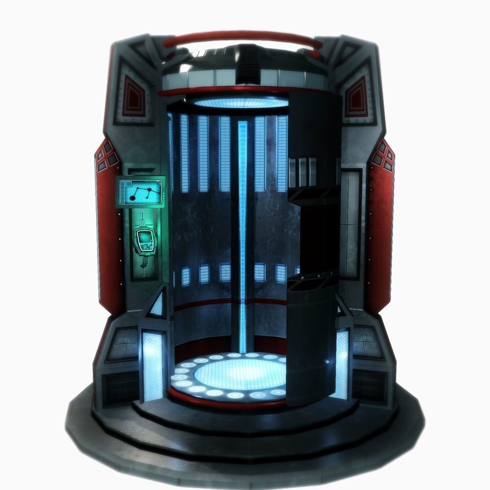 Teleport sci-fi low poly Low-poly 3D model_1