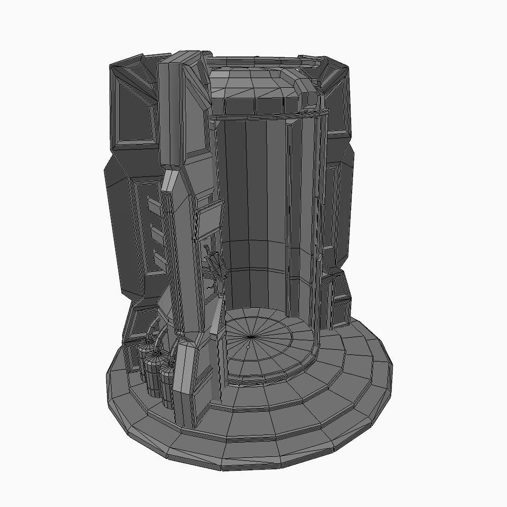Teleport sci-fi low poly Low-poly 3D model_5