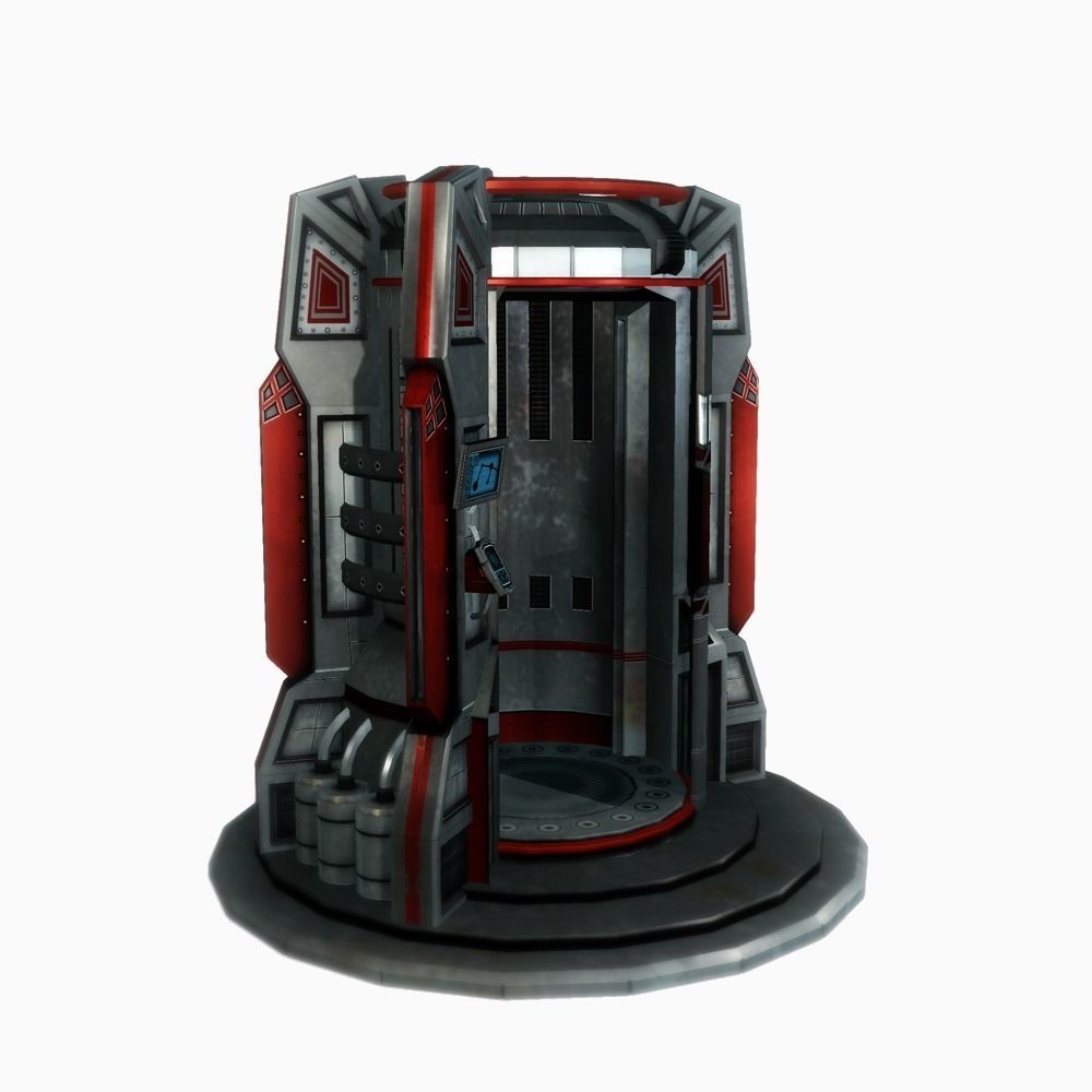 Teleport sci-fi low poly Low-poly 3D model_3