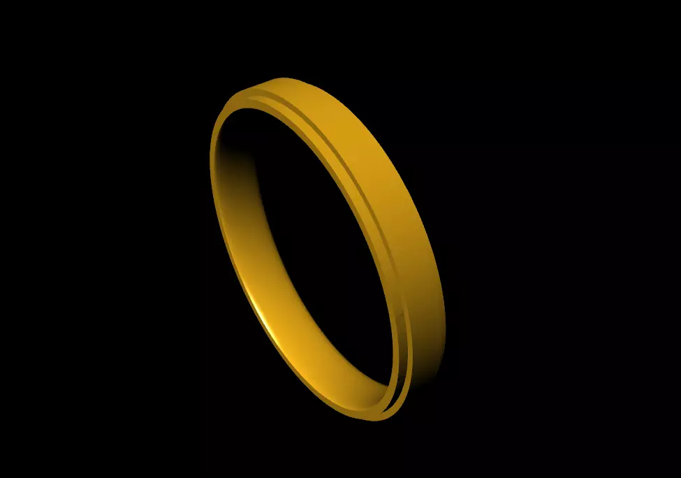 Elegent plain gold ring 3D print model