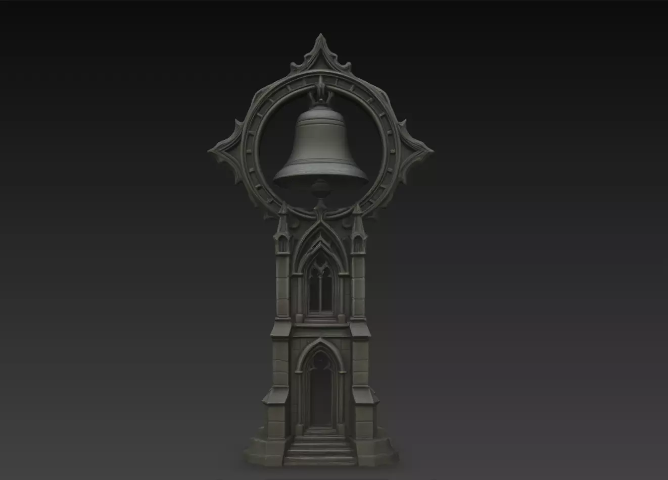 Gothic Bell Tower Cathedral Ornament Statue STL Model 3D print model