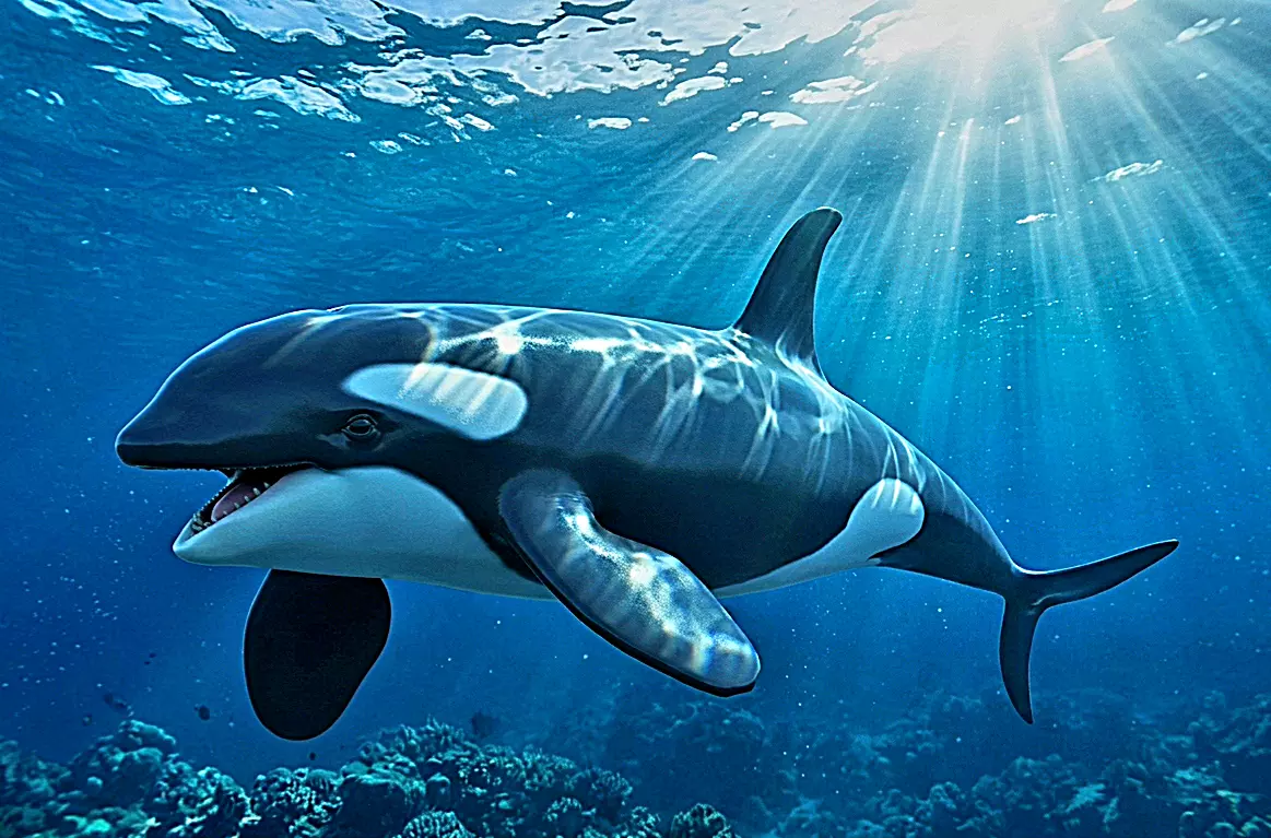 Orca Killer Whale rigged animated Low-poly 3D model