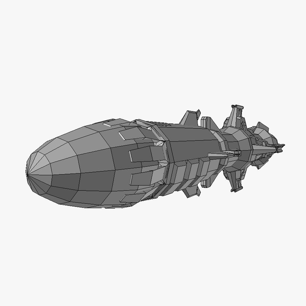 x6 Heavy rocket missiles package Low-poly 3D model_15
