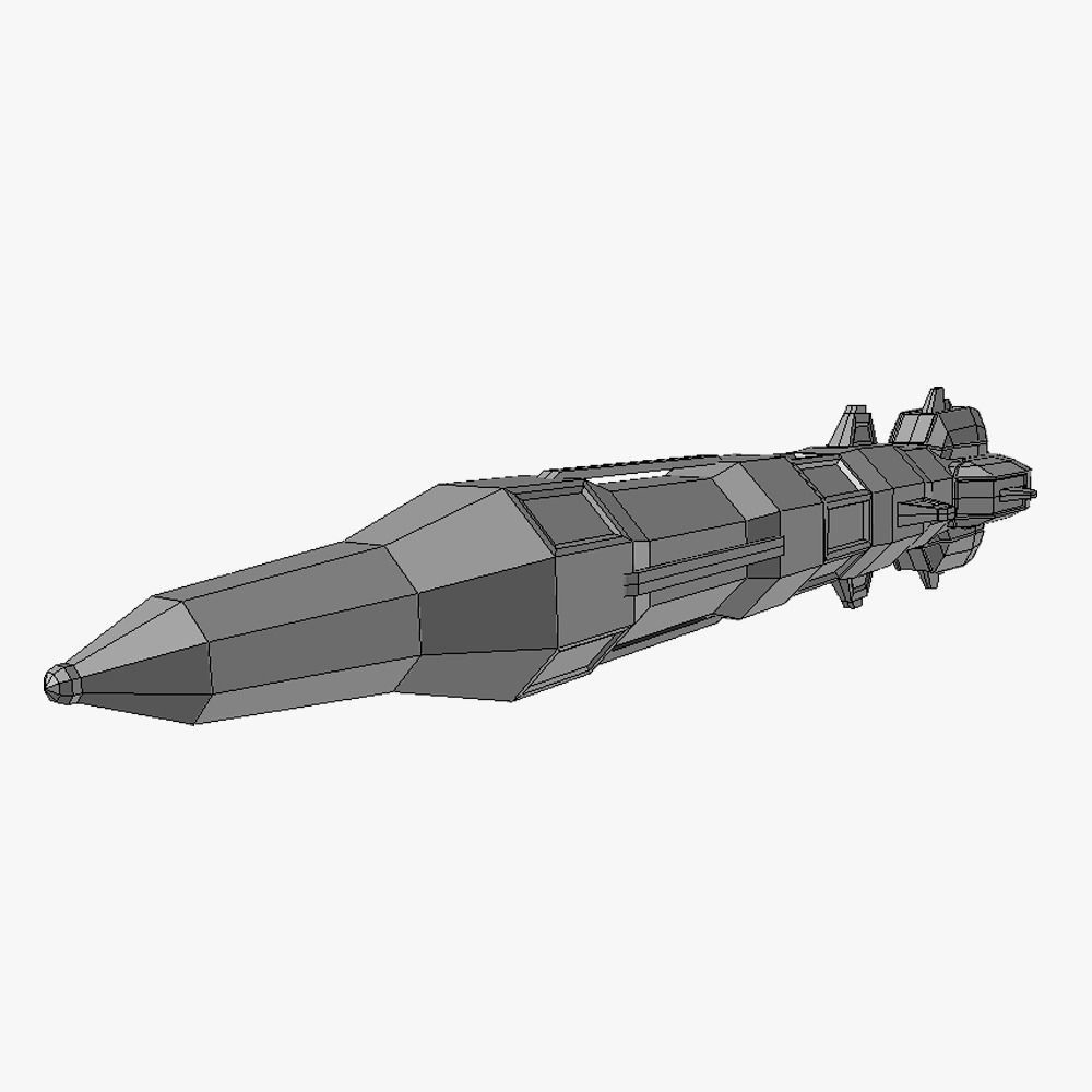 x6 Heavy rocket missiles package Low-poly 3D model_11