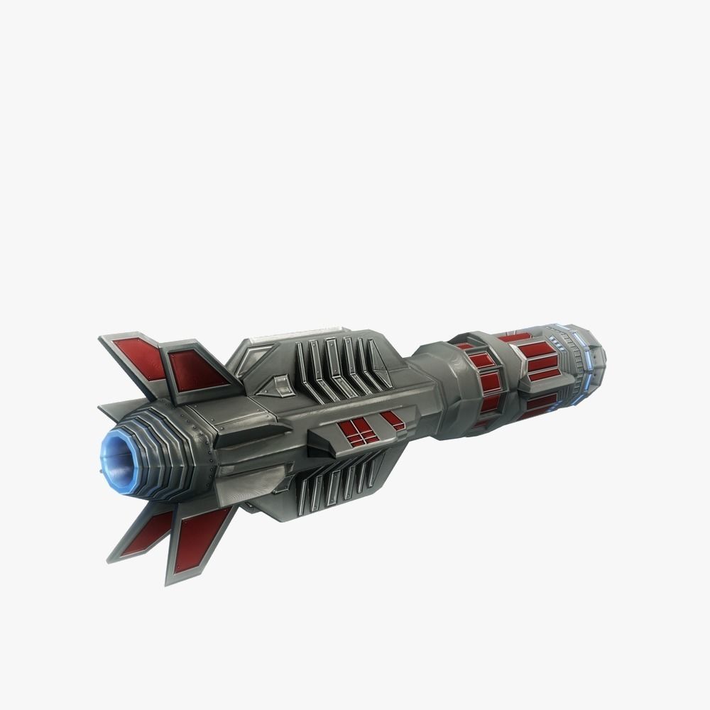 x6 Heavy rocket missiles package Low-poly 3D model_29
