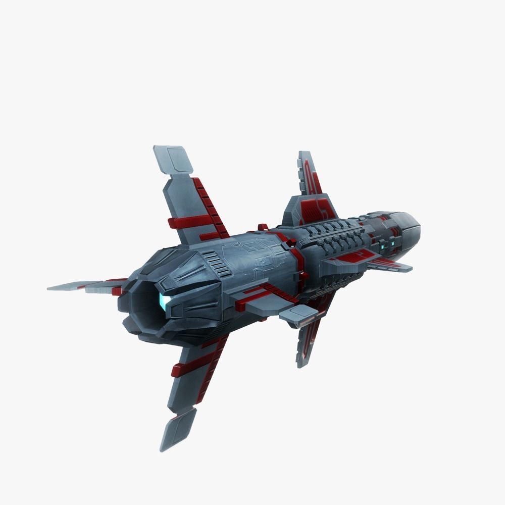 x6 Heavy rocket missiles package Low-poly 3D model_3