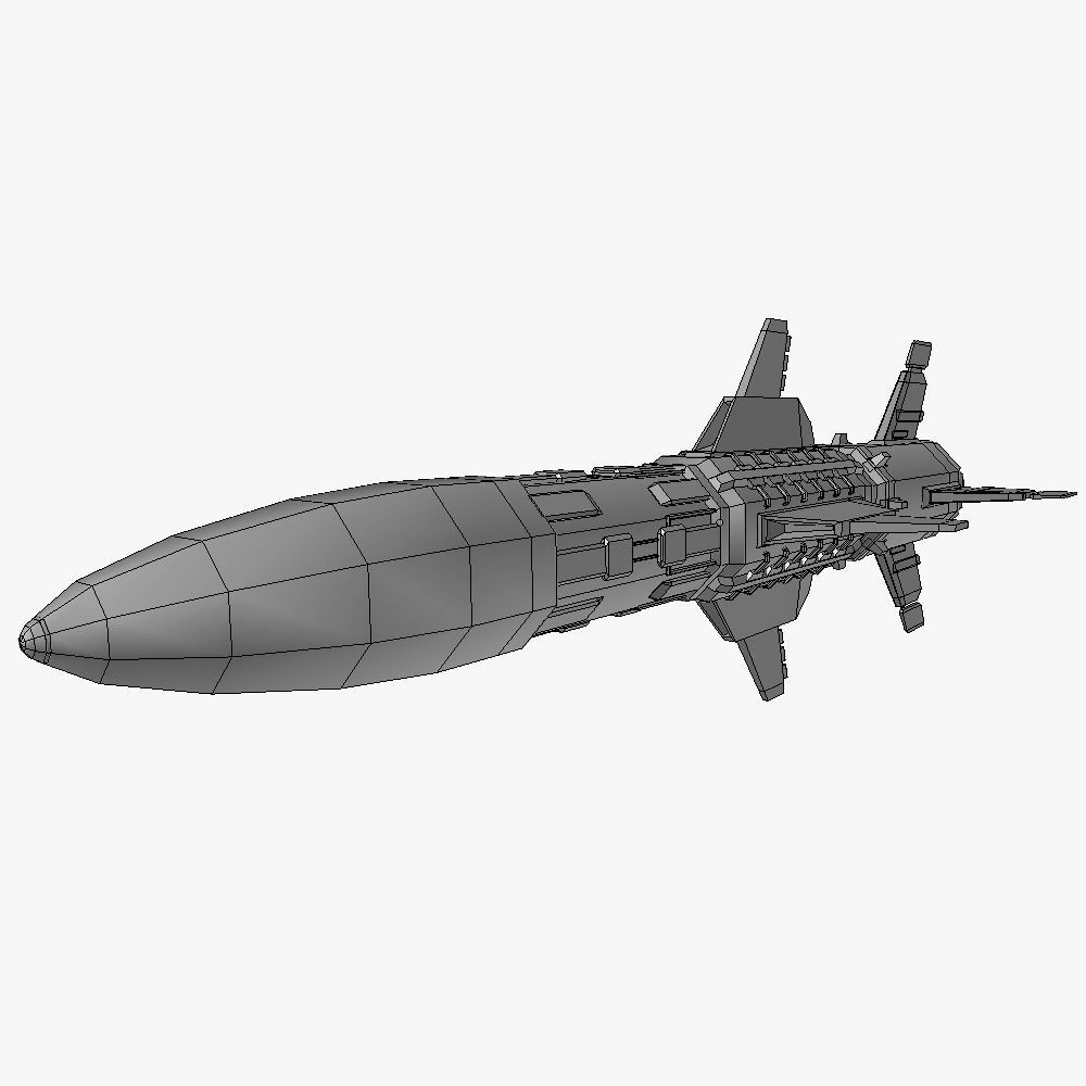 x6 Heavy rocket missiles package Low-poly 3D model_6