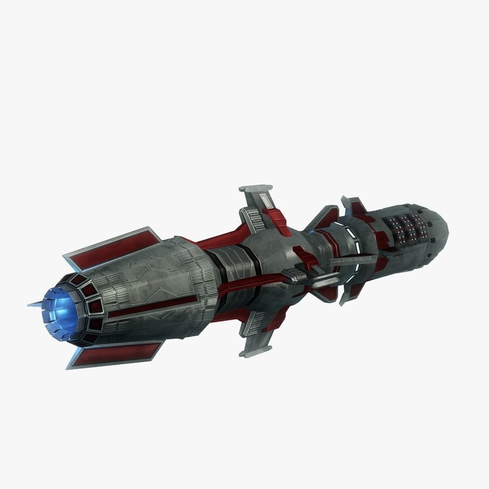 x6 Heavy rocket missiles package Low-poly 3D model_13