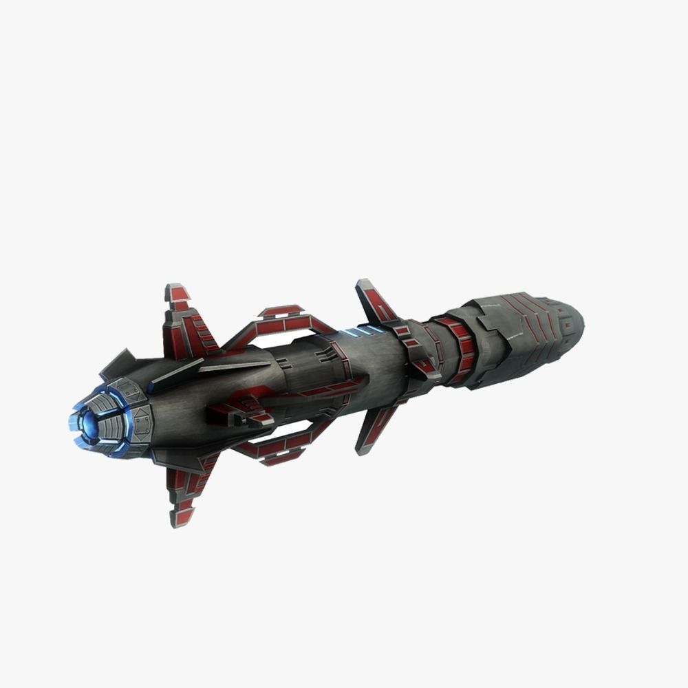 x6 Heavy rocket missiles package Low-poly 3D model_18