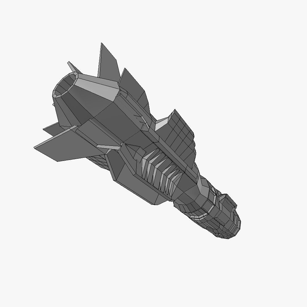 x6 Heavy rocket missiles package Low-poly 3D model_32