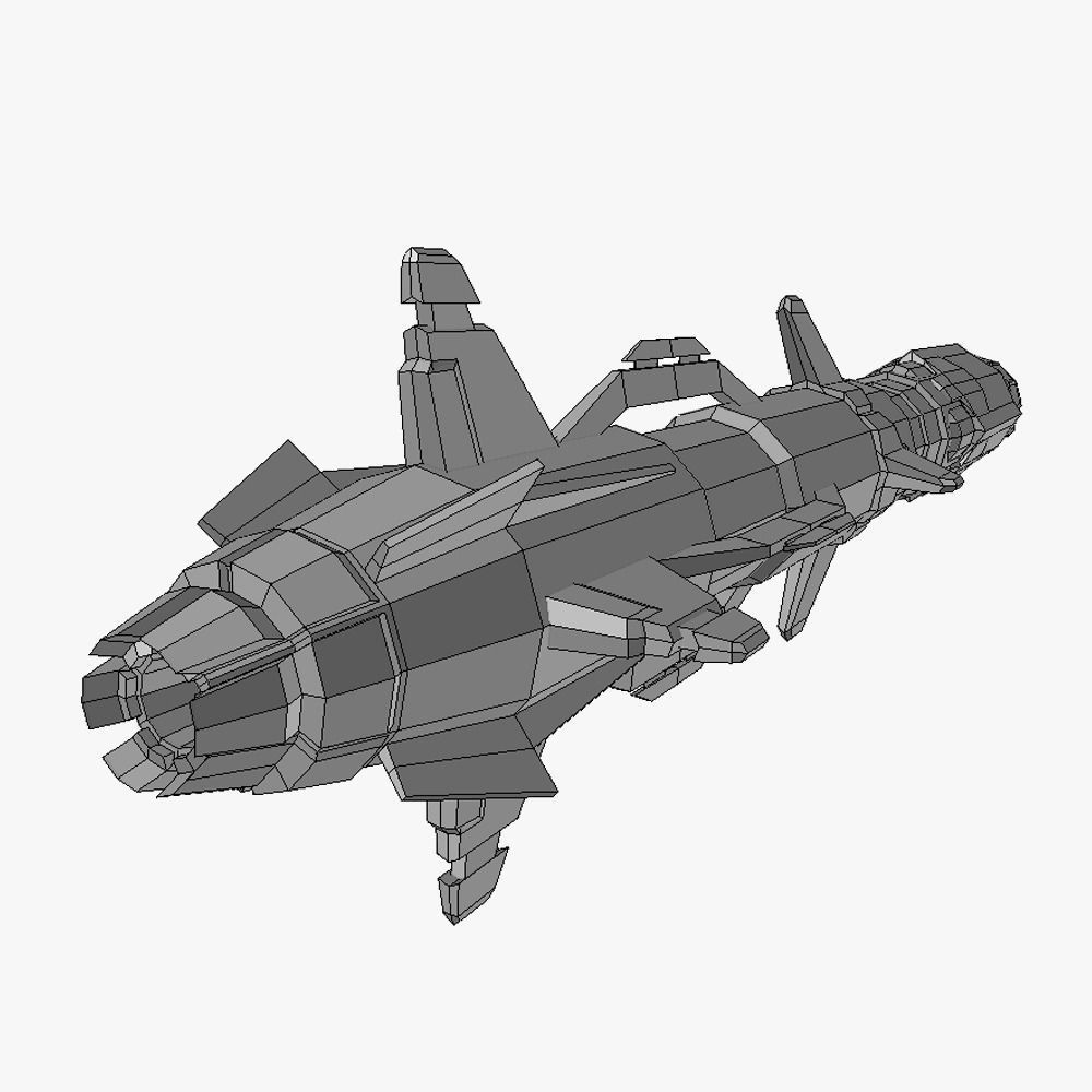 x6 Heavy rocket missiles package Low-poly 3D model_21