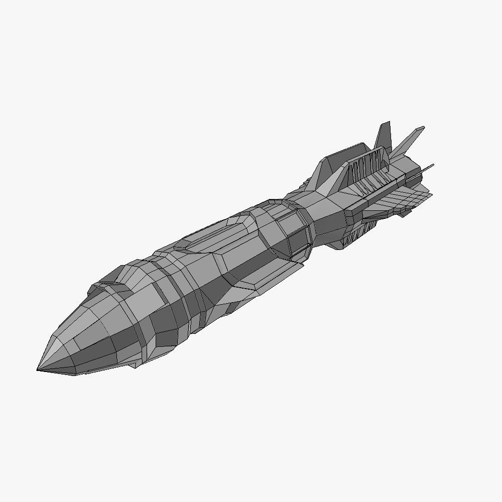 x6 Heavy rocket missiles package Low-poly 3D model_31
