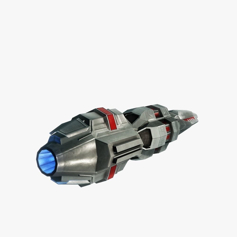 x6 Heavy rocket missiles package Low-poly 3D model_23