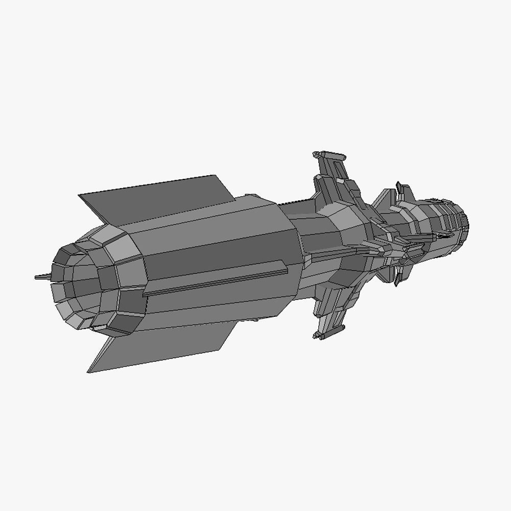 x6 Heavy rocket missiles package Low-poly 3D model_16