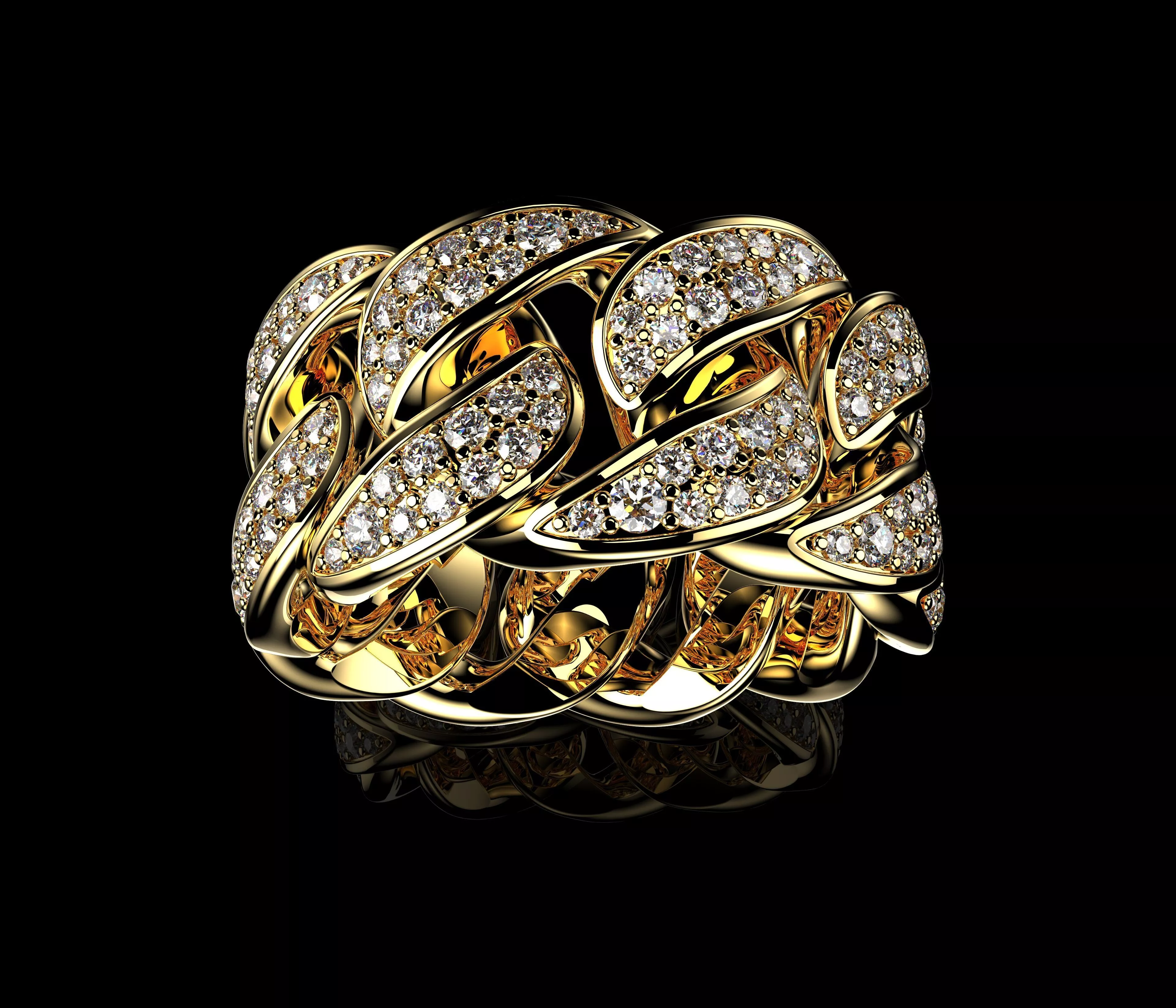 Elegant Cuban Ring Size US 9 3dm STL N1718 3D print model