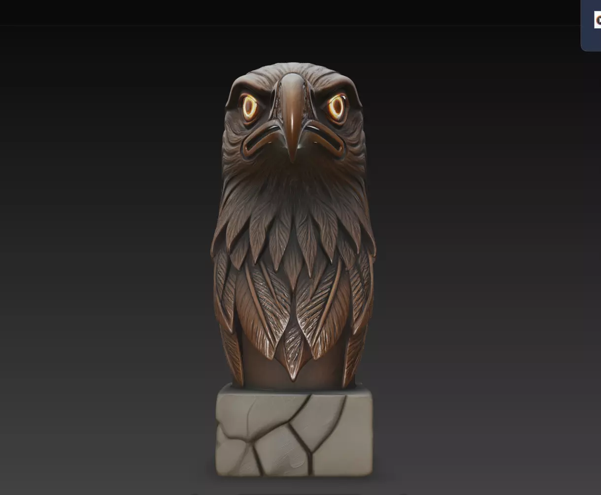 Duskwatch Falcon Totem Bust STL Tribal Bird Statue Print Model 3D print model