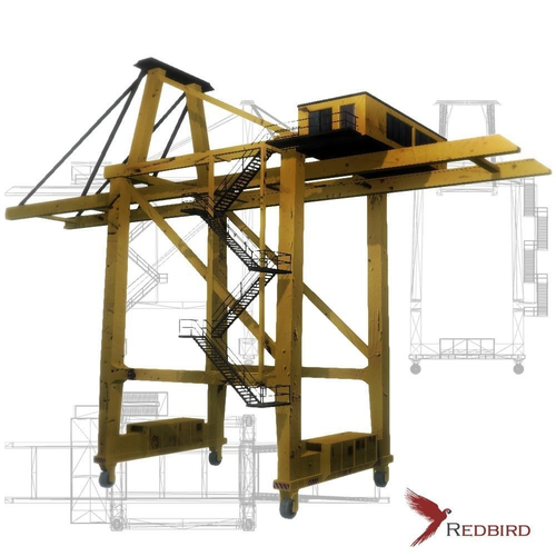 Port crane yellow low poly