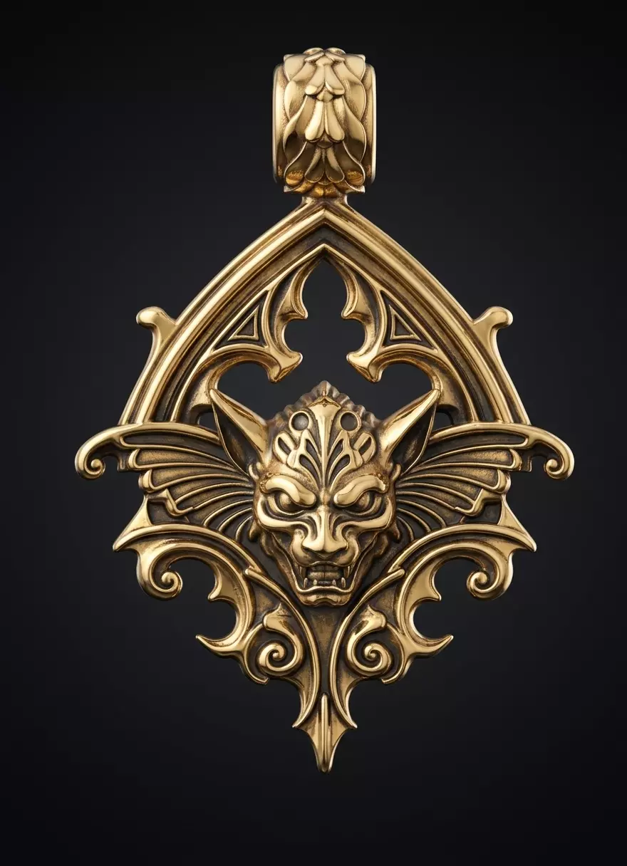 Gothic Gargoyle Pendant 3D print model