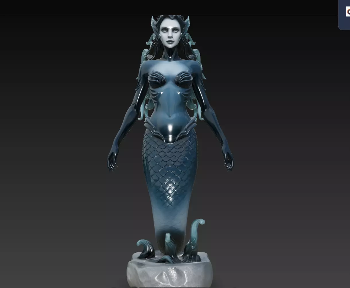 Nereid Sea Queen Mermaid Statue STL Print Model 3D print model