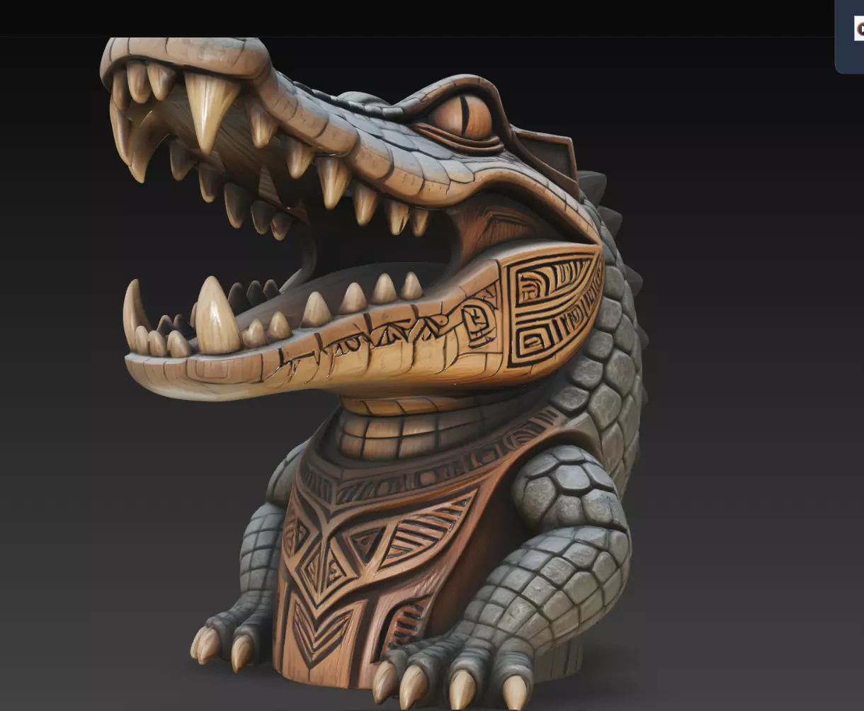 Scalebite Crocodile Sentinel STL Tribal Reptile 3D Print Model 3D print model
