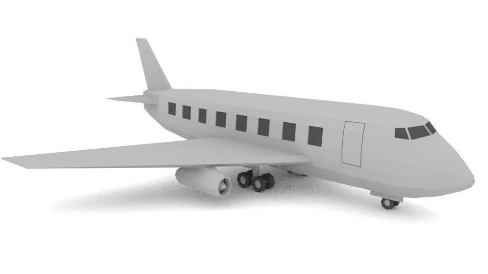 Commercial Plane Low Poly Low-poly 3D model