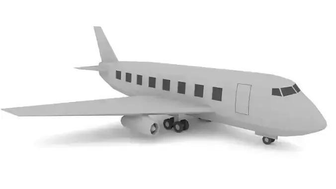 Commercial Plane Low Poly